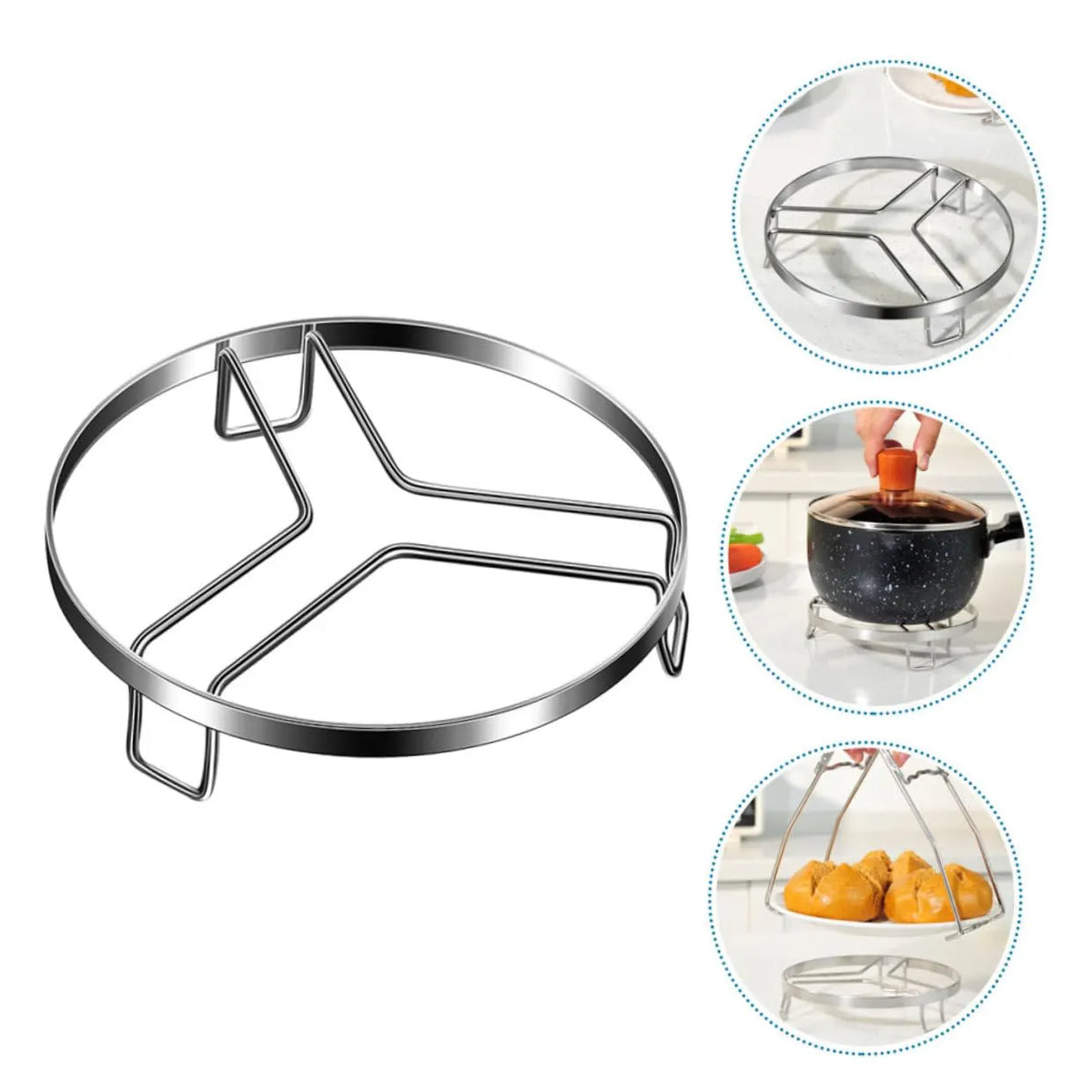 316 Stainless Steel Steam Rack for Cooking – Adjustable Kitchen Pot Stand with Heat-Resistant Design, Multi-Functional Steamer Base for Pots and Dishes (L,18cm) - Image 8
