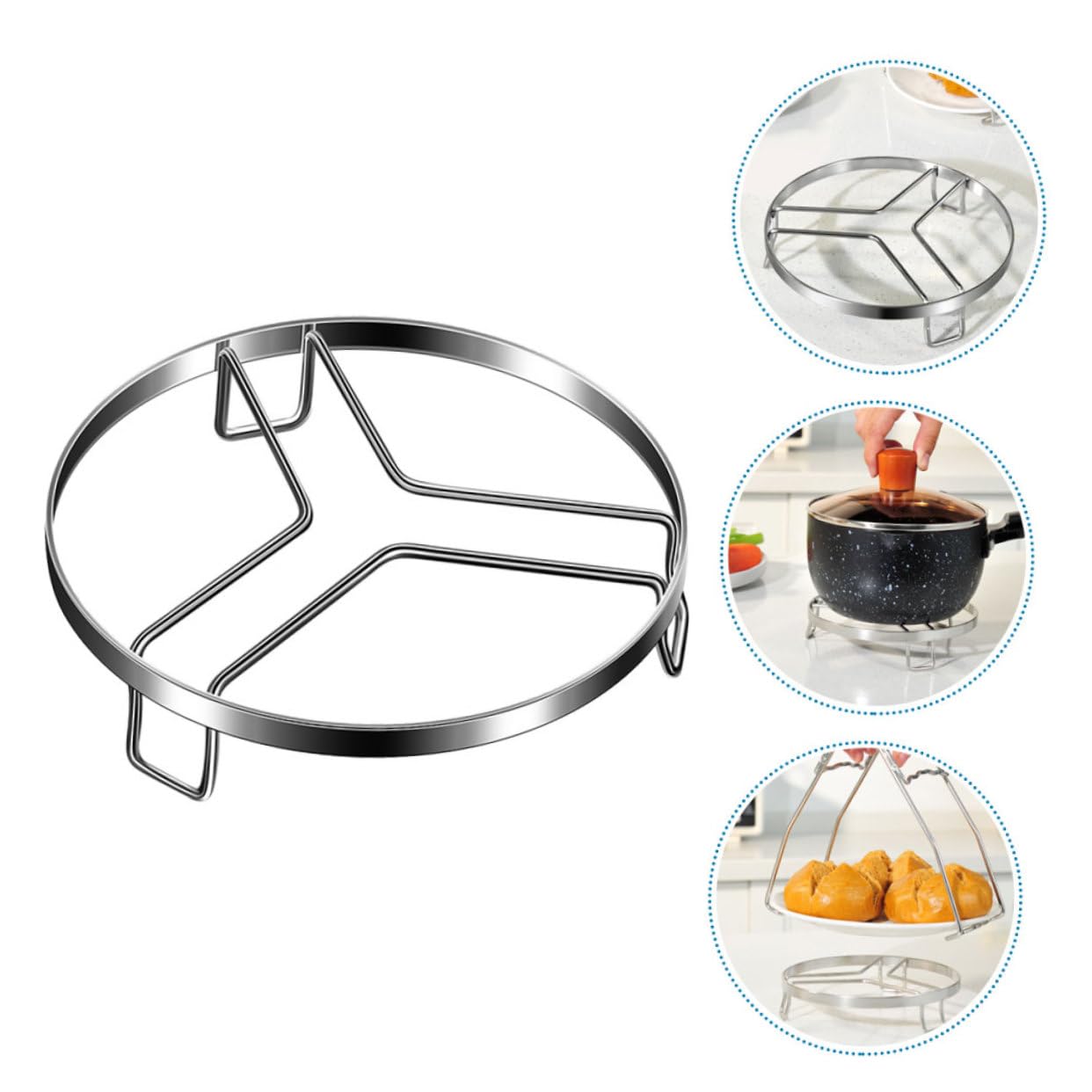 316 Stainless Steel Steam Rack for Cooking – Adjustable Kitchen Pot Stand with Heat-Resistant Design, Multi-Functional Steamer Base for Pots and Dishes (S,15cm) - Image 8