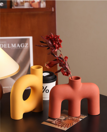 Tubular Letter Vase Set（3-Piece ） – Modern Ceramic Decor for Living Room, Dining Table & TV Stand | Other Luxury Styles Available in Store - Image 6