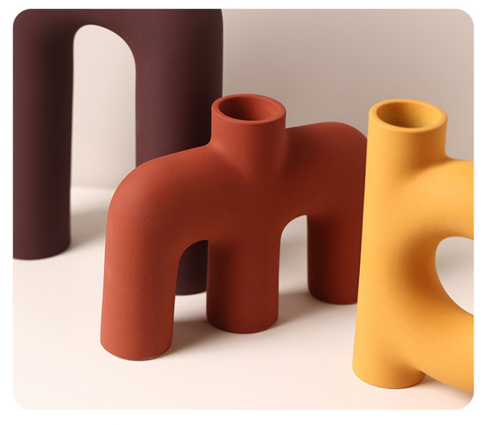 Tubular Letter Vase Set（3-Piece ） – Modern Ceramic Decor for Living Room, Dining Table & TV Stand | Other Luxury Styles Available in Store - Image 8