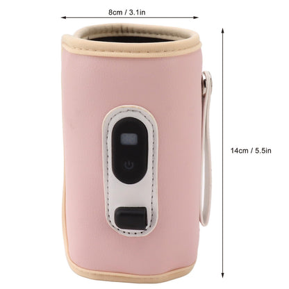 USB Baby Bottle Warmer – Portable Digital Milk Heater with 5-Temperature Settings, Rechargeable and Waterproof for Travel and Home Use (Pink) - Image 3