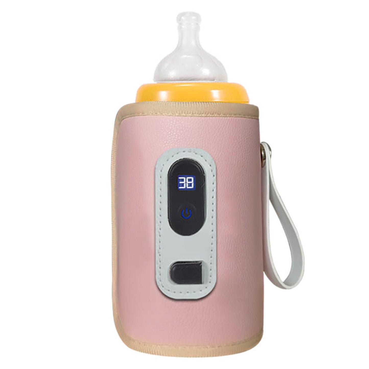 USB Baby Bottle Warmer – Portable Digital Milk Heater with 5-Temperature Settings, Rechargeable and Waterproof for Travel and Home Use (Pink) - Image 6