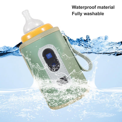 USB Baby Bottle Warmer – Portable Digital Milk Heater with 5-Temperature Settings, Rechargeable and Waterproof for Travel and Home Use (Green) - Image 6