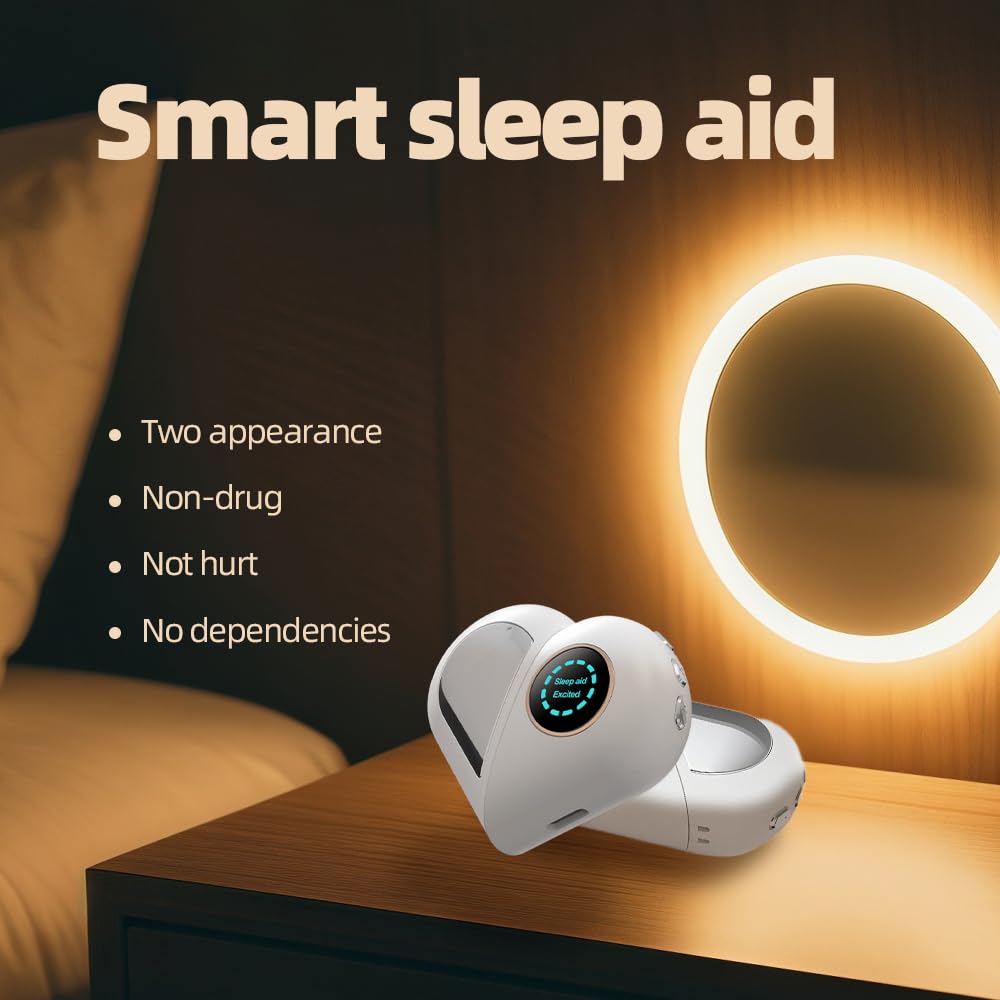 White Handheld Sleep Aid Device: Smart Relaxation Tool with Dual Modes & LED Display – Portable Stress Relief for Adults & Seniors - Image 2