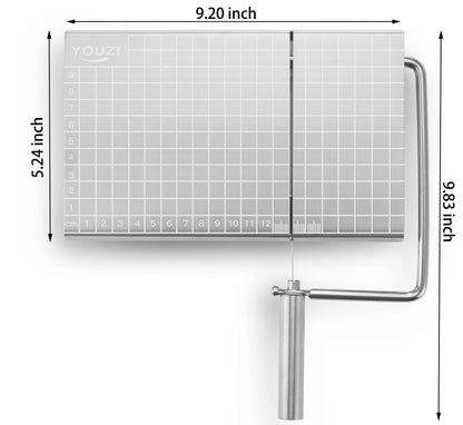 Stainless Steel Cheese Slicer with 10 Replacement Wires – Precision Grid Cutting Board, Ergonomic Handle, Easy to Clean – Ideal for Butter, Cake, Soft Cheese (Silver) - Image 2