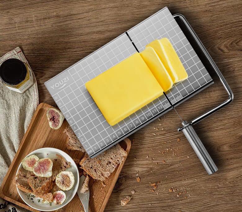 Stainless Steel Cheese Slicer with 10 Replacement Wires – Precision Grid Cutting Board, Ergonomic Handle, Easy to Clean – Ideal for Butter, Cake, Soft Cheese (Silver) - Image 6