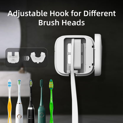 Portable UV-C Toothbrush Sterilizer with Auto-Disinfection & Heating – Magnetic Wall Mountable Brush Cover for Home and Travel (White) | Other Colors Available In-Store - Image 4