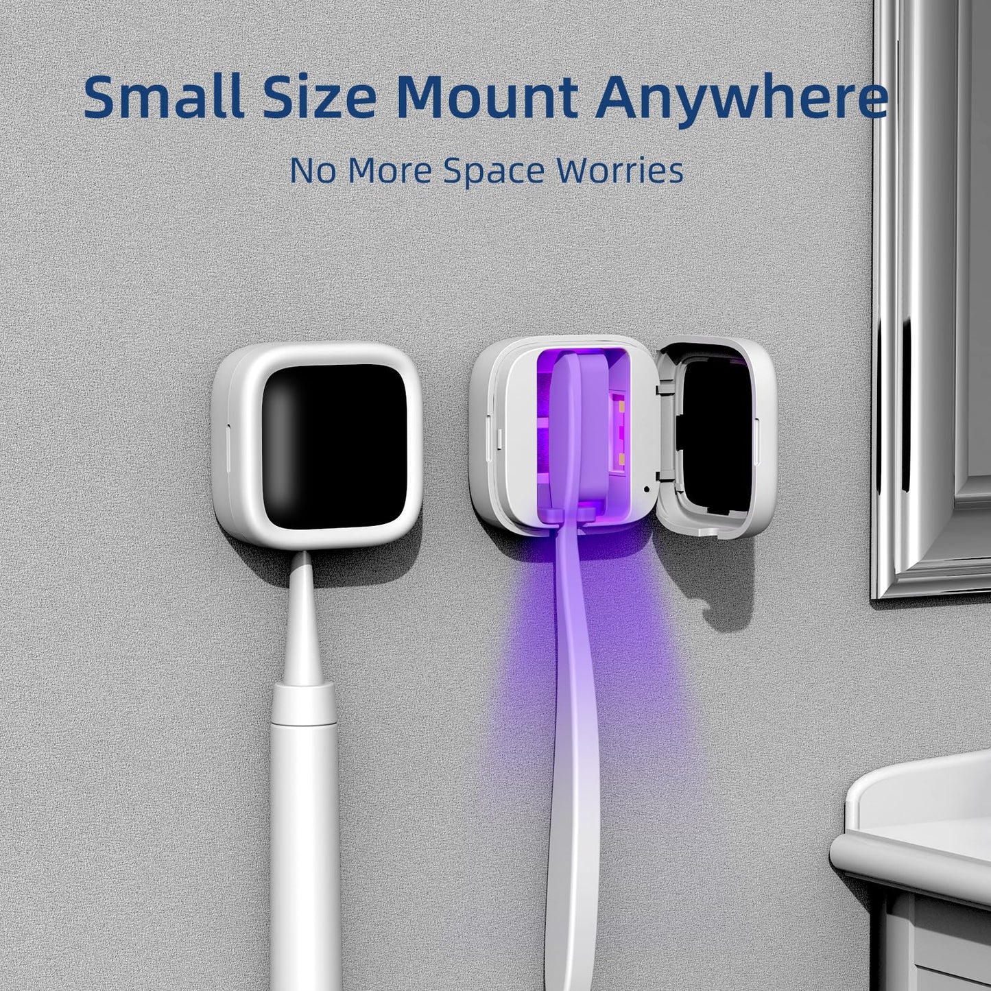 Portable UV-C Toothbrush Sterilizer with Auto-Disinfection & Heating – Magnetic Wall Mountable Brush Cover for Home and Travel (White) | Other Colors Available In-Store - Image 6