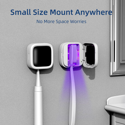 Portable UV-C Toothbrush Sterilizer with Auto-Disinfection & Heating – Magnetic Wall Mountable Brush Cover for Home and Travel (White) | Other Colors Available In-Store - Image 6