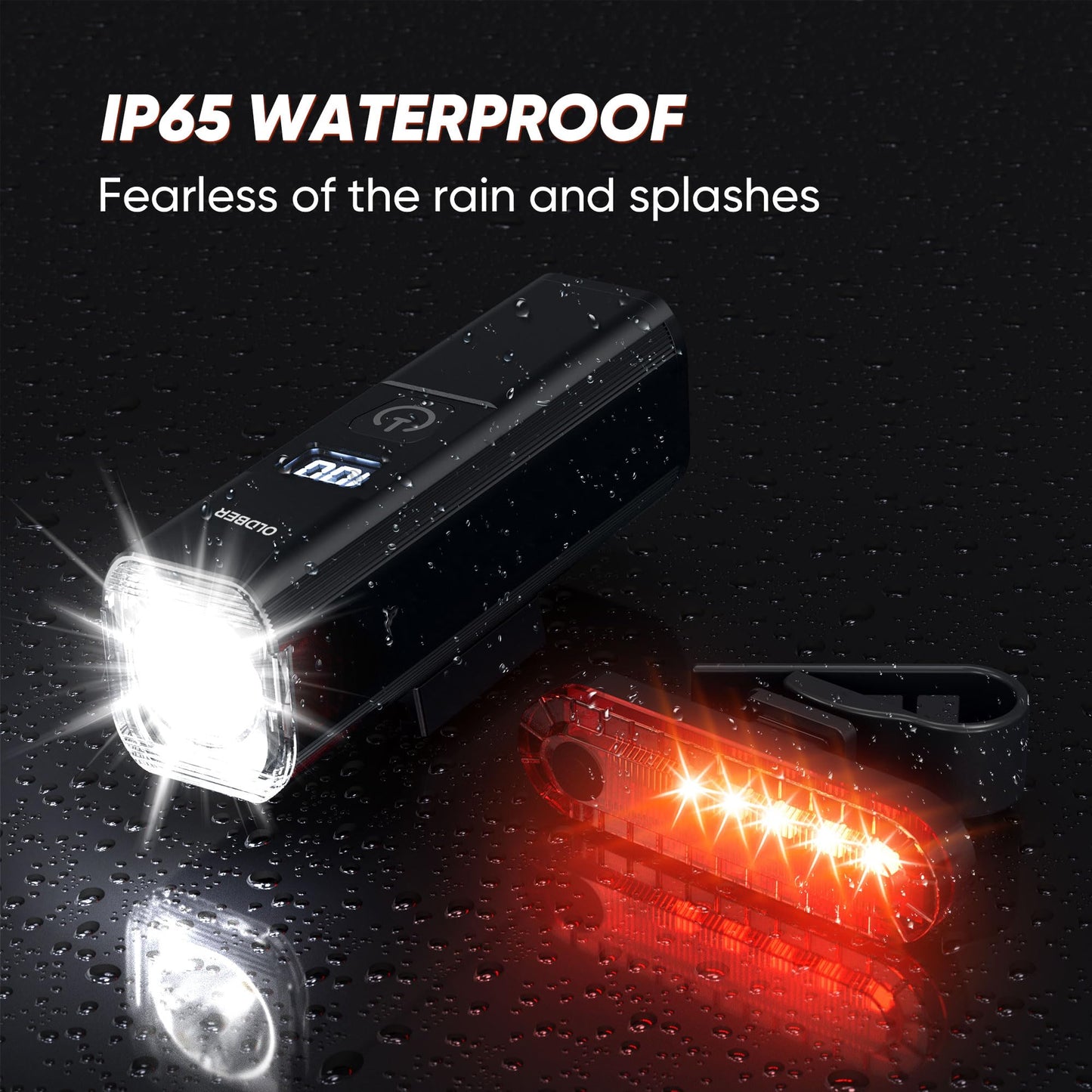 Ultra-Bright 1200 Lumen Bike Light Set with USB Rechargeable Headlight & Tail Light – IP65 Waterproof Cycling Lamp for Night Riding (Black)  - Image 6