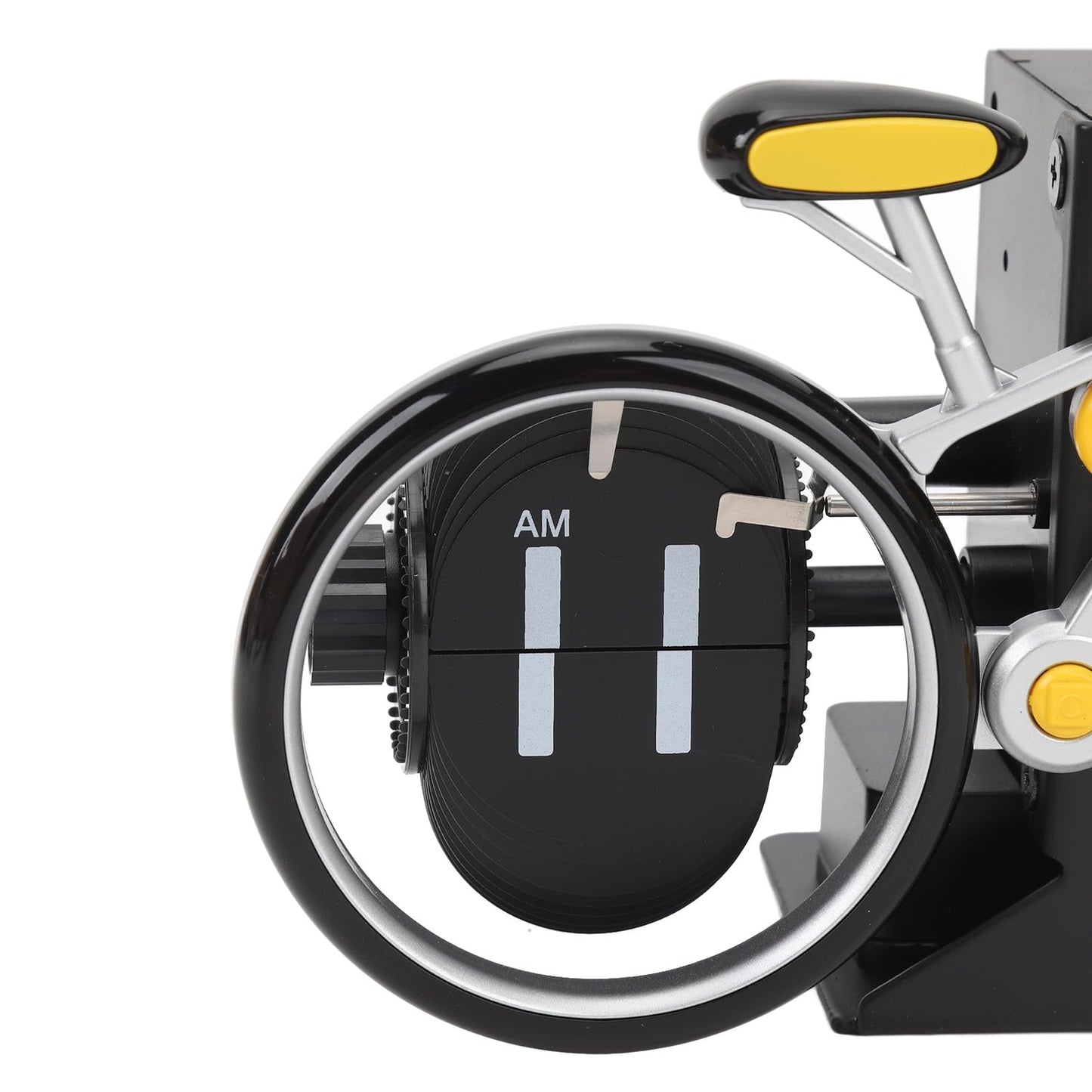 Modern Bicycle Flip Clock – Creative Mechanical Desk Timepiece with Dual Rotating Wheels, Retro Design for Home Office Decor, Compact Size (Yellow) - Image 7