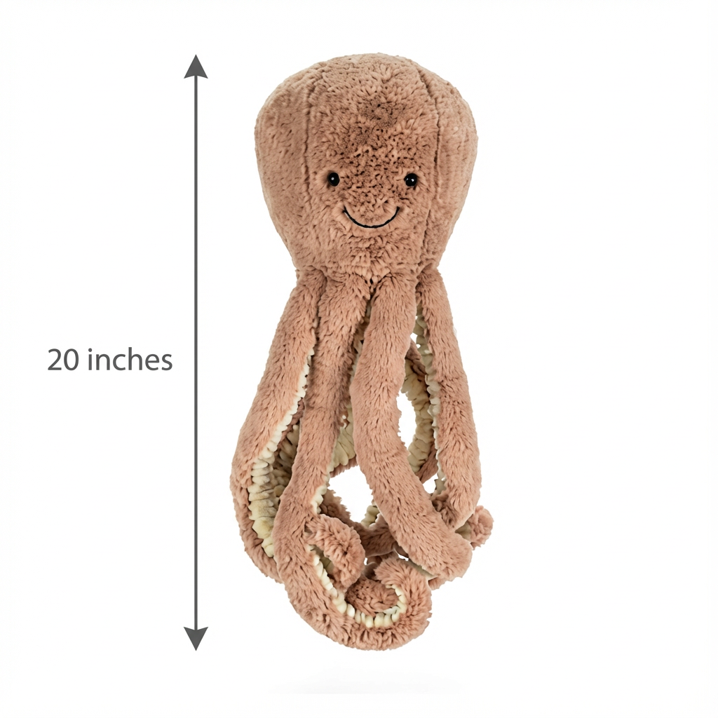 Brown Octopus Plush Toy - Soft Short Plush Stuffed Animal: Perfect Birthday/Christmas/Party Gift for Boys, Girls & Adults - Image 3