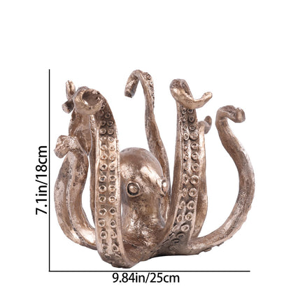 Multi-Functional Octopus Sculpture – Decorative Resin Cup Holder & Jewelry Organizer, Unique Home Accent for Living Room, Office, or Desk (Bronze) - Image 2