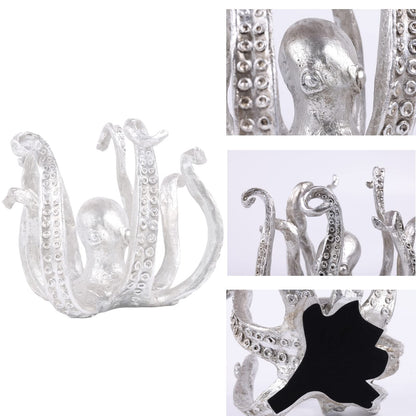 Multi-Functional Octopus Sculpture – Decorative Resin Cup Holder & Jewelry Organizer, Unique Home Accent for Living Room, Office, or Desk (Silver) - Image 6