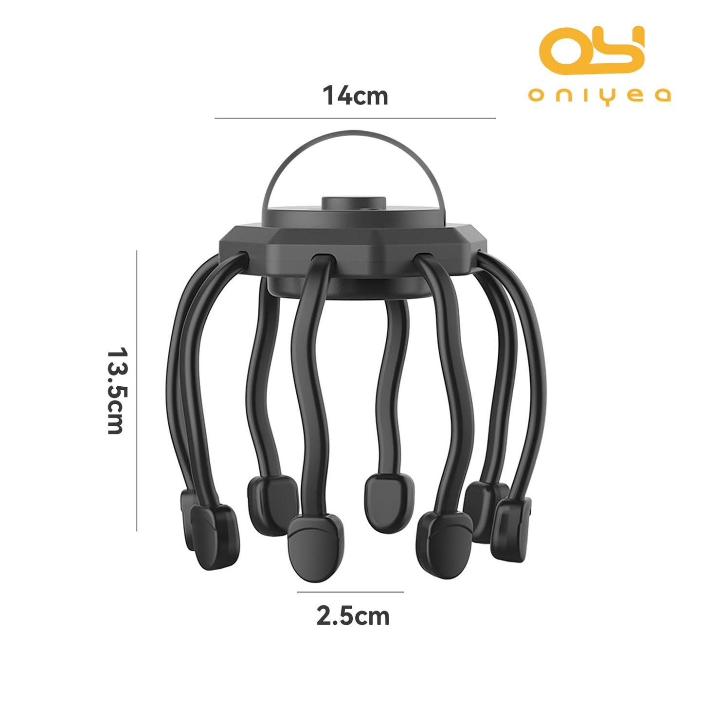 Wireless Octopus Head Massager – 8-Point Vibration Therapy, 360° Scalp Relief, Rechargeable with 3 Modes for Stress & Insomnia Relief (Black) - Image 6