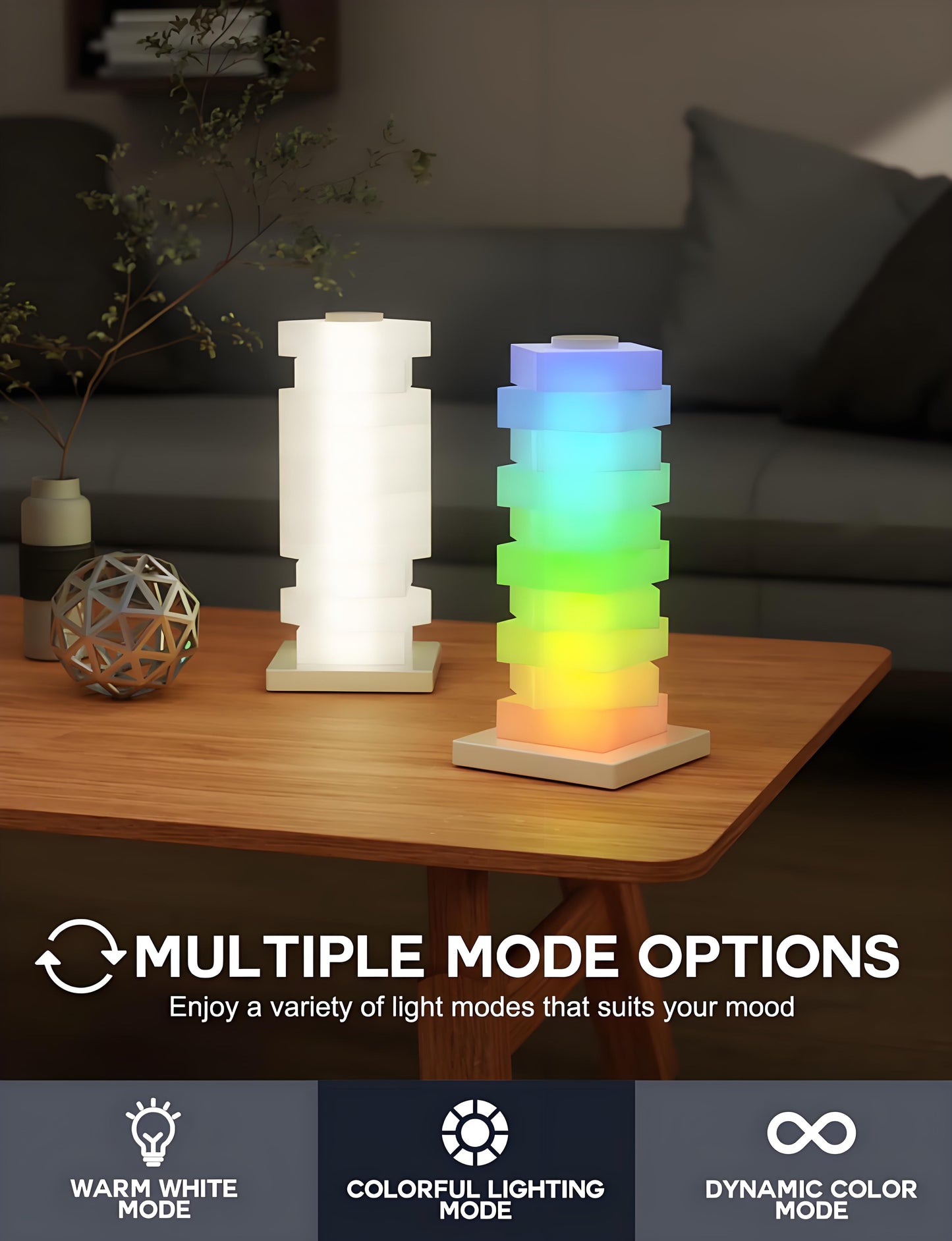 Customizable RGB Cube Lamp: USB-Powered LED Tower Light for Australian Gamerooms, Bedrooms & Room Decor - Image 2