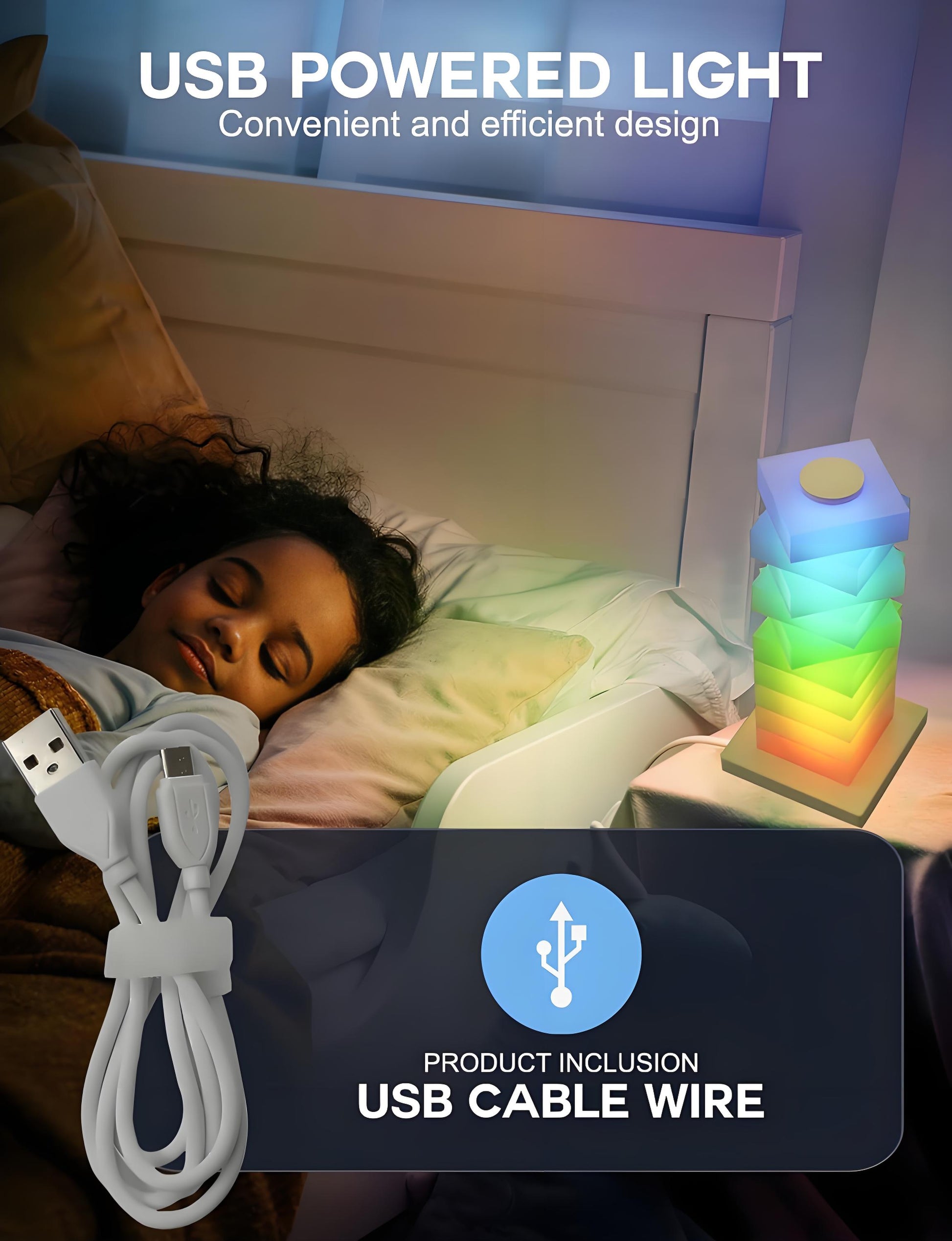 Customizable RGB Cube Lamp: USB-Powered LED Tower Light for Australian Gamerooms, Bedrooms & Room Decor - Image 3
