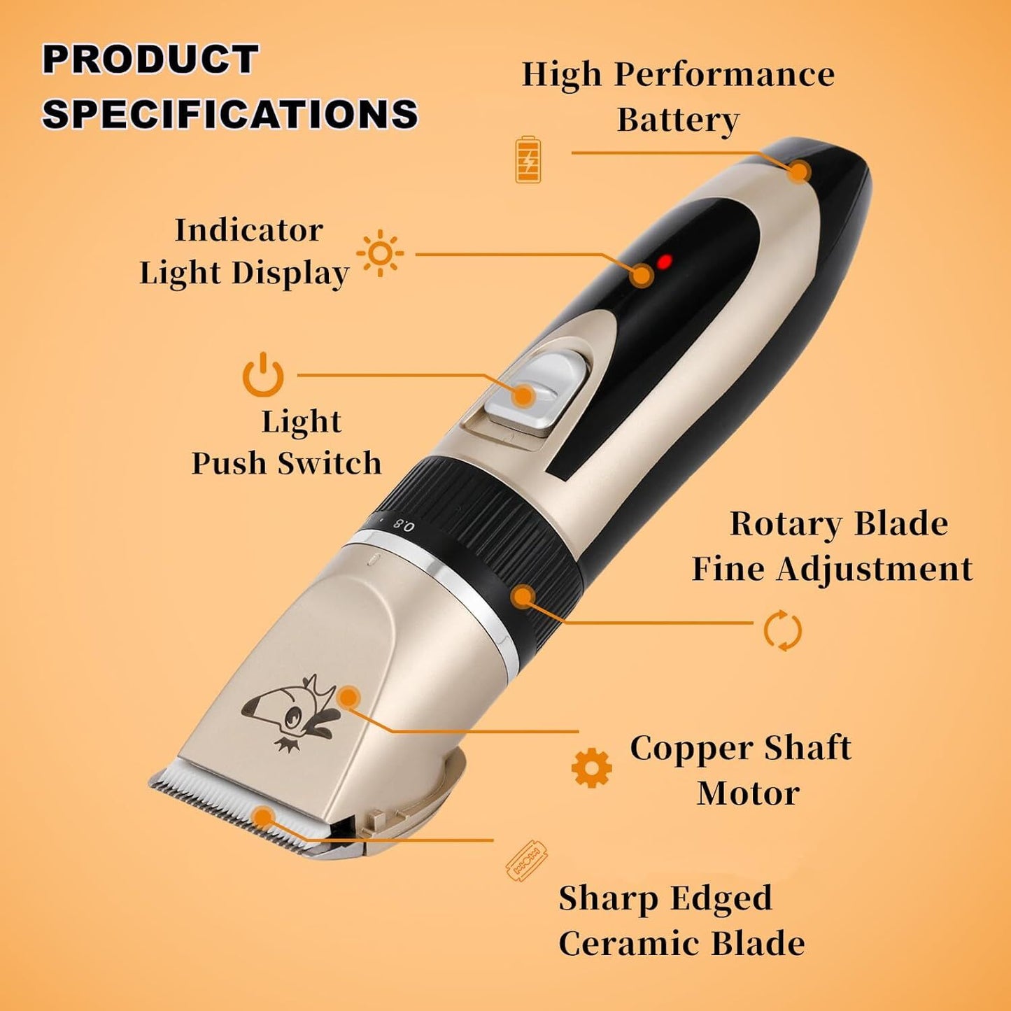 pet products Pet products Professional Rechargeable Cordless Dogs Cats Horse Grooming Clippers - Professional Pet Hair Clippers with Comb Guides for Dogs Cats Horses and Other House Animals Pet Grooming Kit - Image 2