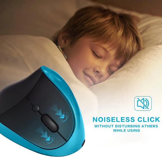 Blue Ergonomic Wireless Vertical Mouse (Small Hand-Friendly): USB-C Rechargeable, 2.4G 3-DPI, Reduce Wrist Strain (Right-Handed) - Image 6