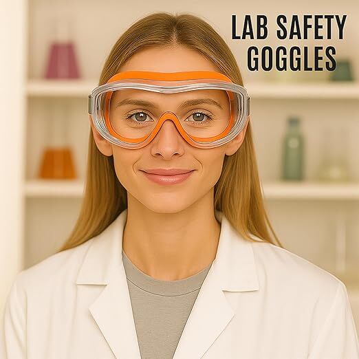 Christmas gifts Anti-Fog Safety Goggles, Outdoor Wind & Dust Protection, Clear Vision Lab & Work Goggles for Aussies(orange) - Image 6