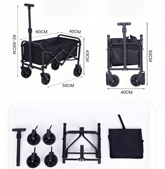 Foldable Camping Wagon: Retractable Handle, Lightweight Design for Outdoor Trips, Beach & Picnics - Image 6