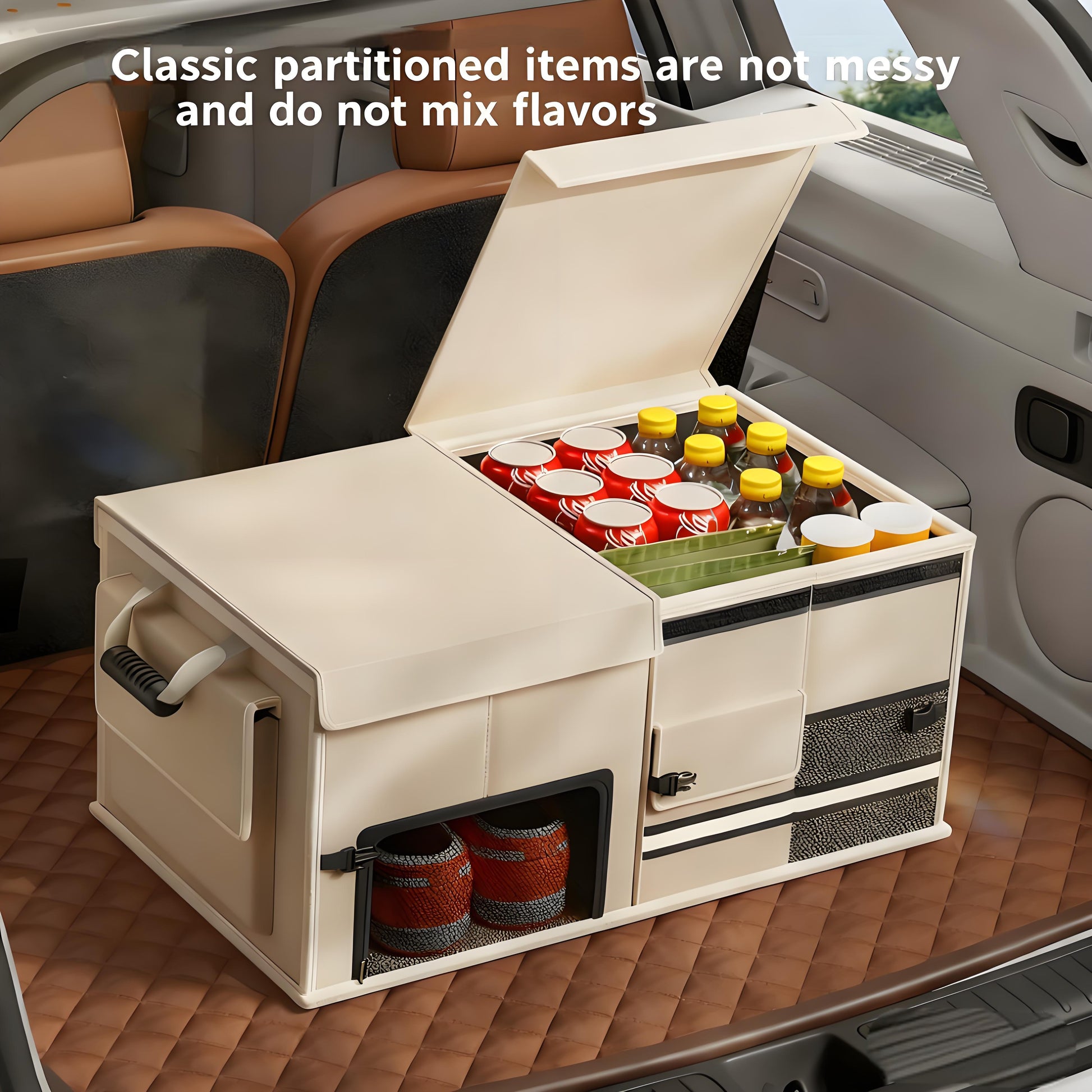 Foldable Car Trunk Organiser, 30L/60L Large Capacity Storage Box for Auto Boot, Multi-functional Cargo Container(60L,grey) - Image 4