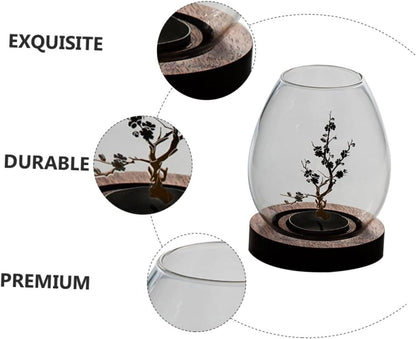 Chinese-Style Glass Candle Holder with Plum Blossom Design: 12×8cm, Windproof, Retro Zen Decor for Romantic Dinners & Home Ambiance - Image 5