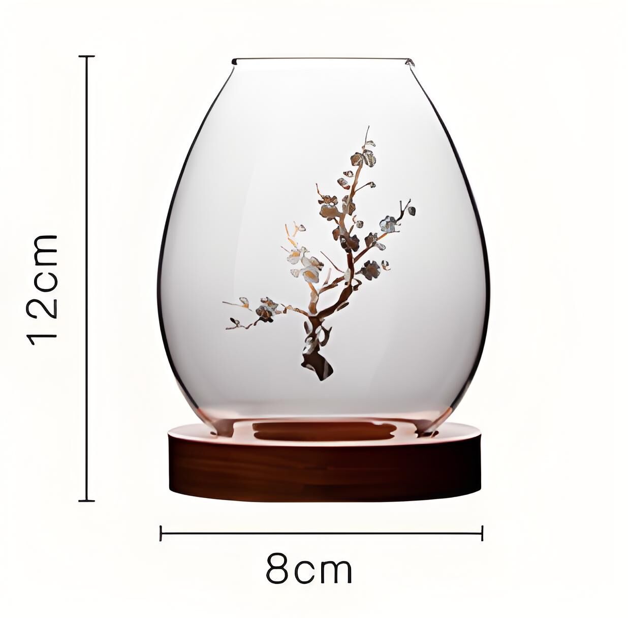 Chinese-Style Glass Candle Holder with Plum Blossom Design: 12×8cm, Windproof, Retro Zen Decor for Romantic Dinners & Home Ambiance - Image 7