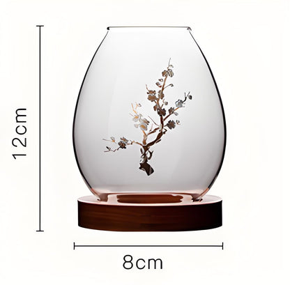 Chinese-Style Glass Candle Holder with Plum Blossom Design: 12×8cm, Windproof, Retro Zen Decor for Romantic Dinners & Home Ambiance - Image 7
