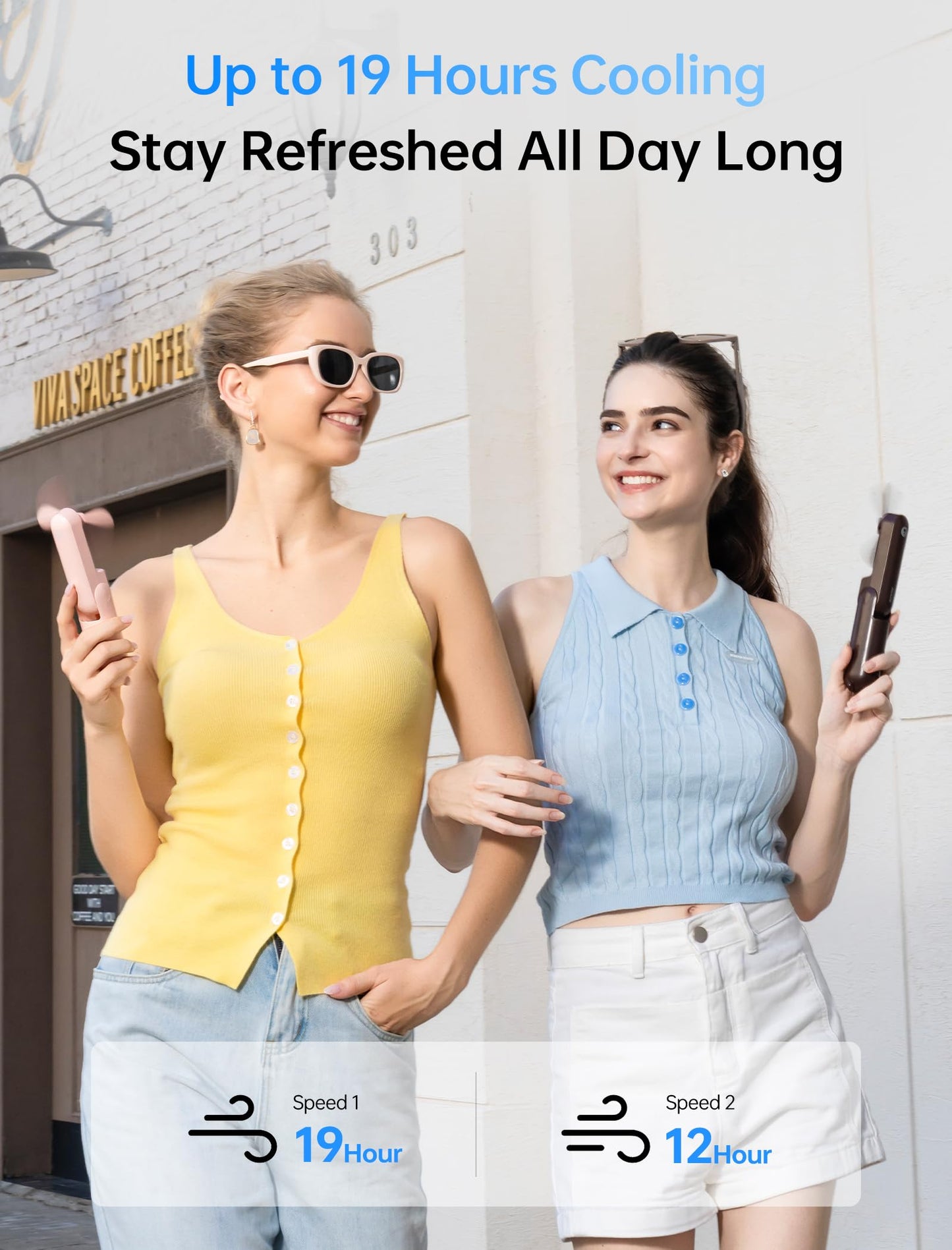 Handheld Mini Fan (Brown), 3-in-1 USB Rechargeable Portable Fan with Power Bank & Flashlight, Pocket Design for Travel & Summer - Image 3