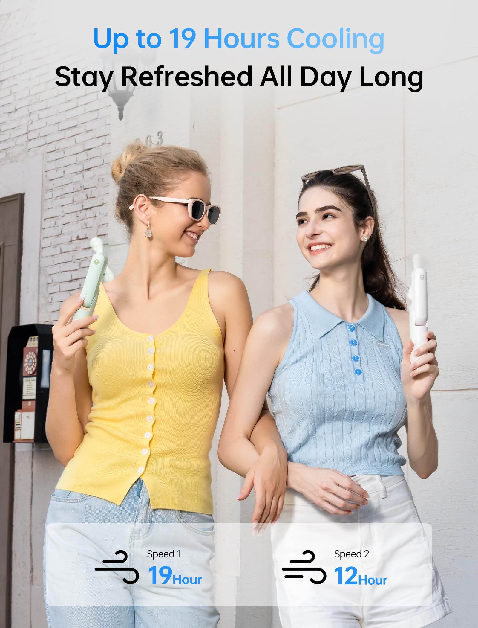 Handheld Mini Fan (White), 3-in-1 USB Rechargeable Portable Fan with Power Bank & Flashlight, Pocket Design for Travel & Summer - Image 3