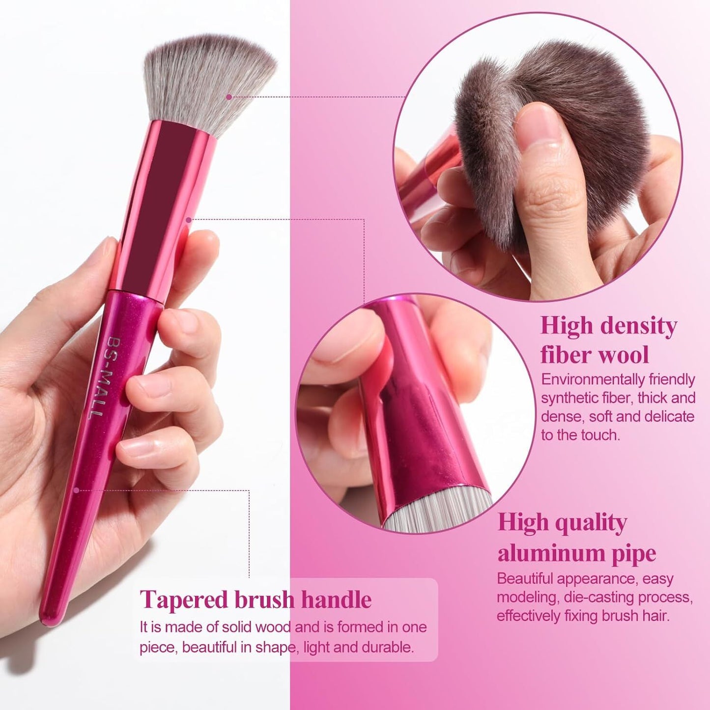 Hot red Professional Makeup Brush Set (18-Piece): Cruelty-Free, Versatile for Foundation, Blush & Eyeshadow, Ideal for Aussies - Image 4