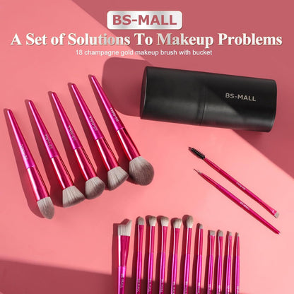Hot red Professional Makeup Brush Set (18-Piece): Cruelty-Free, Versatile for Foundation, Blush & Eyeshadow, Ideal for Aussies - Image 6