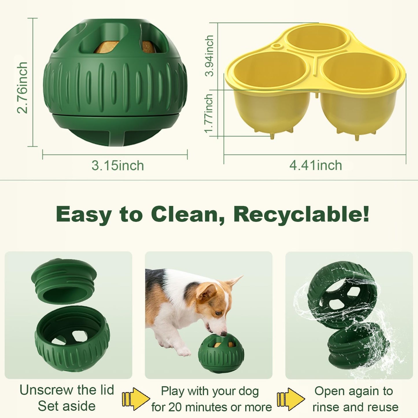 Interactive Dog Toys, Treat Dispensing Dog Toy, Chew Toys to Keep Your Pup Distracted, Frozen Dog Treats Toy for Aggressive Chewer, Durable Dog Puzzle for Small Medium Dog - Image 4