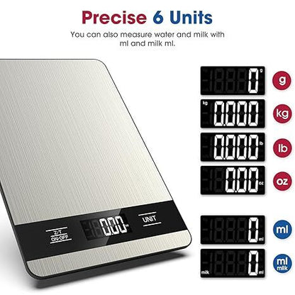 10kg/1g Precision Kitchen Scale: Ultra-Thin, Multi-Unit, Stainless Steel for Aussie Home Cooks - Image 2