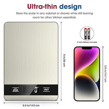 10kg/1g Precision Kitchen Scale: Ultra-Thin, Multi-Unit, Stainless Steel for Aussie Home Cooks - Image 4