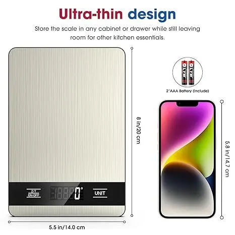 10kg/1g Precision Kitchen Scale: Ultra-Thin, Multi-Unit, Stainless Steel for Aussie Home Cooks - Image 4
