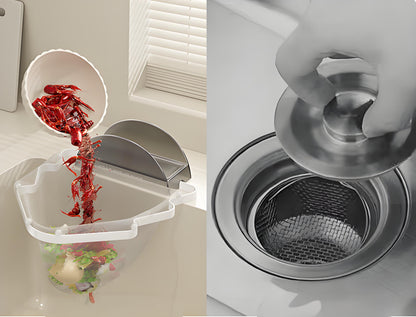 Kitchen Sink Filter Rack with 100 12cm*15cm Mesh Bags, Foldable Food Waste Strainer, Multi-functional Drain Basket（white） - Image 3