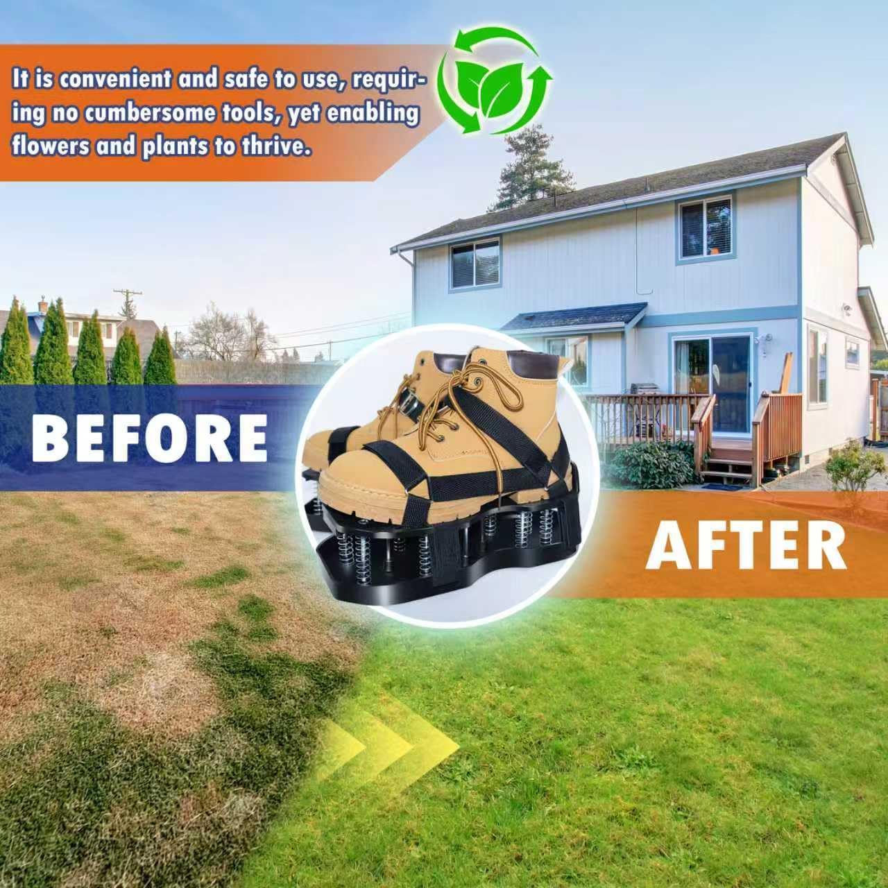 Lawn Aerator Shoes with Spring Base & Spikes: Adjustable Strap, Double-Layer Design for Healthy Lawns in Australian Gardens - Image 6