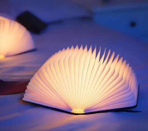 Christmas giftsRechargeable LED Book Night Light: Creative Folding Wooden Lamp with Magnetic Design for Bedrooms & Gifting(Walnut Red,S) - Image 5
