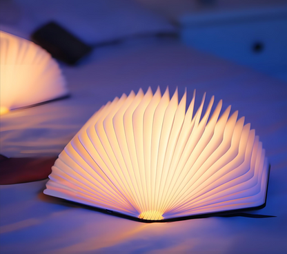 Christmas giftsRechargeable LED Book Night Light: Creative Folding Wooden Lamp with Magnetic Design for Bedrooms & Gifting(Walnut Red,XL) - Image 5