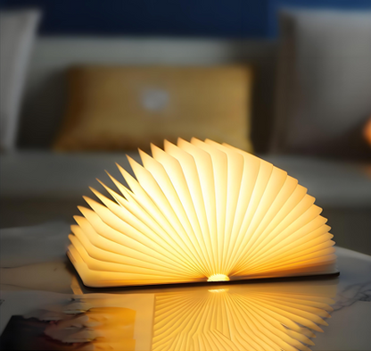 Christmas giftsRechargeable LED Book Night Light: Creative Folding Wooden Lamp with Magnetic Design for Bedrooms & Gifting(Maple Leaf White,L) - Image 2
