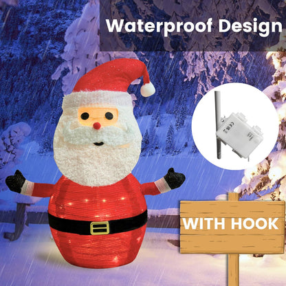 2-Pack Lighted Christmas Santa Claus Decoration Lantern, 45 LED Collapsible Pop-Up Ornament with 8 Light Modes & Timer, Indoor Outdoor Holiday Décor - Image 5