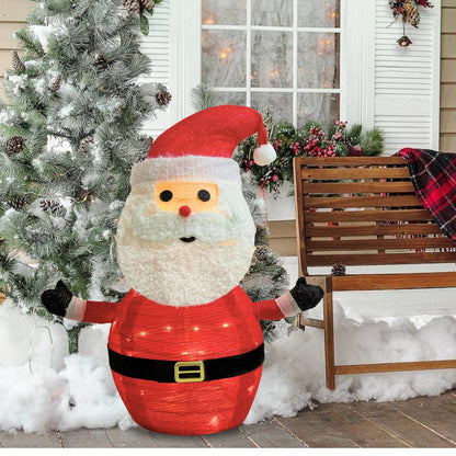 2-Pack Lighted Christmas Santa Claus Decoration Lantern, 45 LED Collapsible Pop-Up Ornament with 8 Light Modes & Timer, Indoor Outdoor Holiday Décor - Image 6