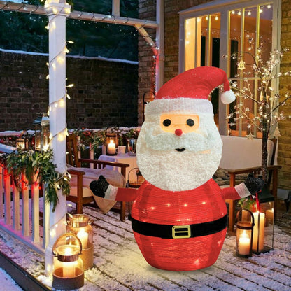 2-Pack Lighted Christmas Santa Claus Decoration Lantern, 45 LED Collapsible Pop-Up Ornament with 8 Light Modes & Timer, Indoor Outdoor Holiday Décor - Image 7