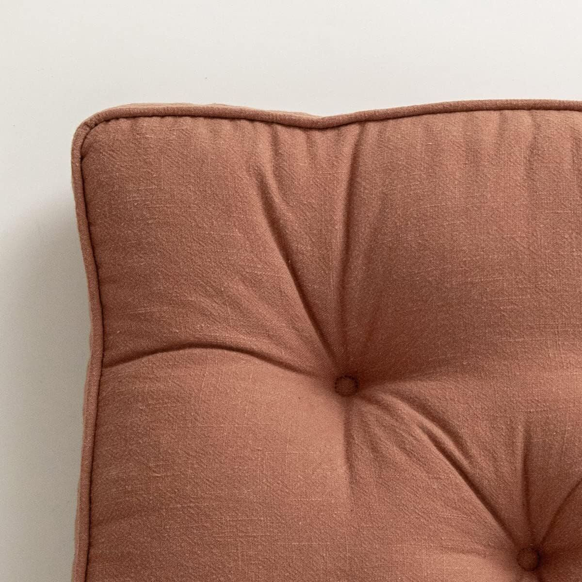43×43×6cm Linen Cotton Thick Seat Cushion: Plush, Solid-Colour, for Office & Home Chairs, Aussie Comfort Essential（Amber Brown） - Image 5