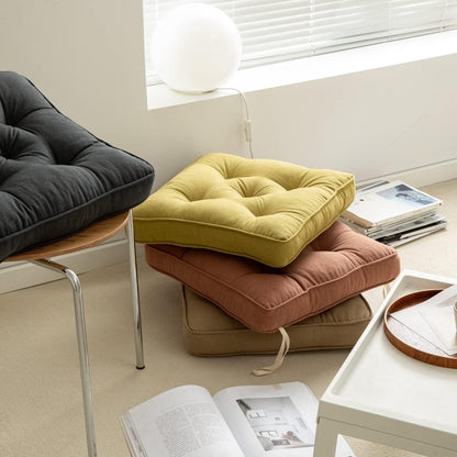 43×43×6cm Linen Cotton Thick Seat Cushion: Plush, Solid-Colour, for Office & Home Chairs, Aussie Comfort Essential（Amber Brown） - Image 8