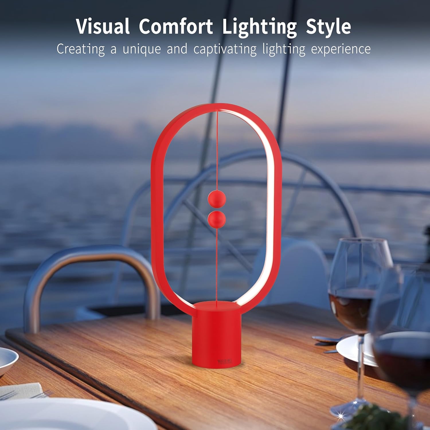Red Magnetic Balance LED Table Lamp: USB-Powered, Dimmable Eye-Care Light with Award-Winning Design for Australian Homes & Offices - Image 5