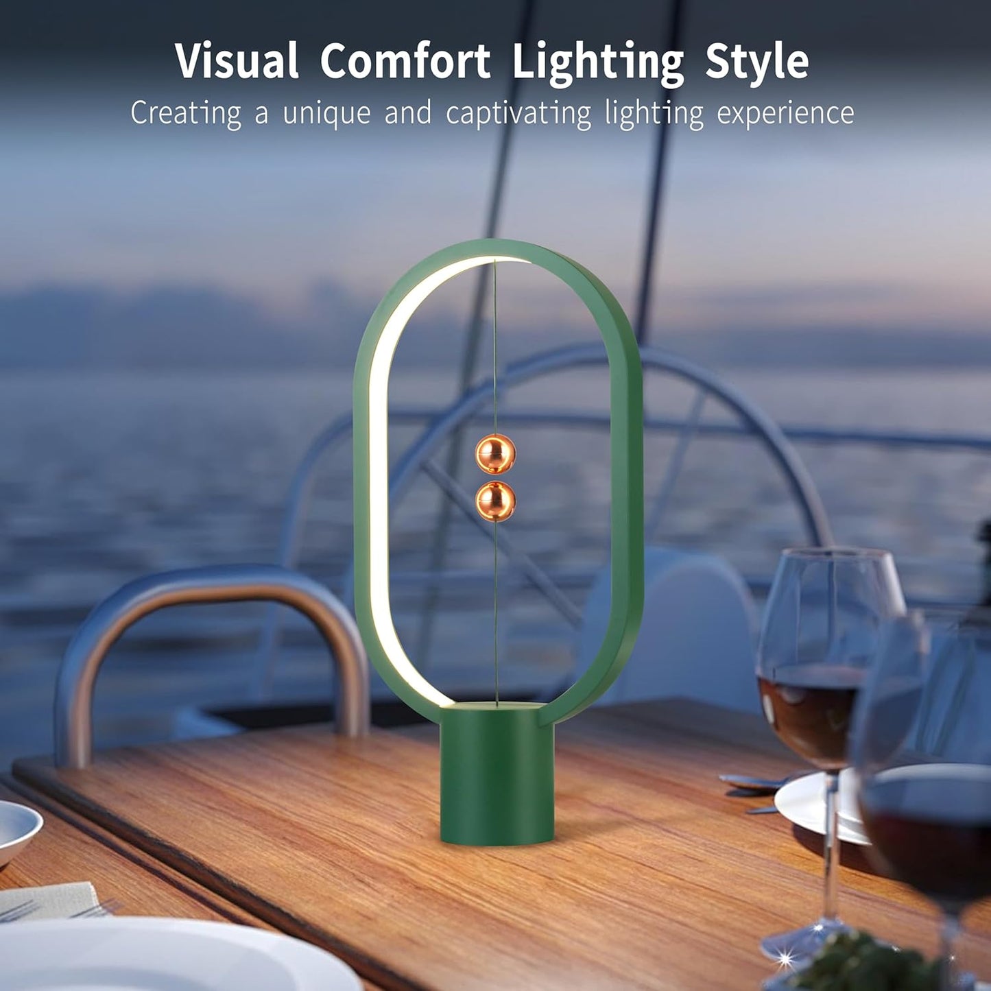 Green Magnetic Balance LED Table Lamp: USB-Powered, Dimmable Eye-Care Light with Award-Winning Design for Australian Homes & Offices - Image 5