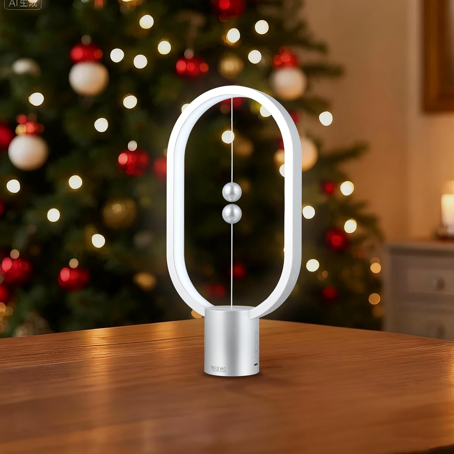 Silver Magnetic Balance LED Table Lamp: USB-Powered, Dimmable Eye-Care Light with Award-Winning Design for Australian Homes & Offices - Image 3